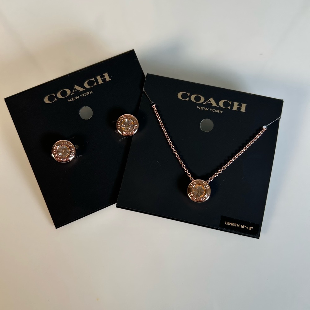New Coach necklace and earrings set Gift for Valentines - Picture 2 of 4